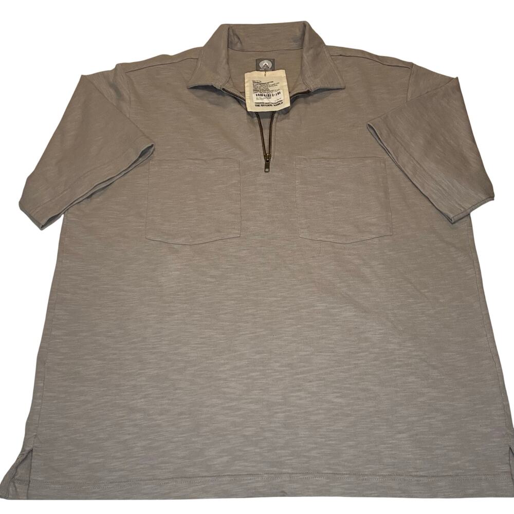 18 East Men's Hollow Hand-Loomed Artisanal Textured Short Sleeve Shirt NWT
